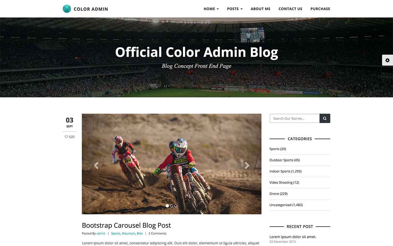 Color Admin Blog Version