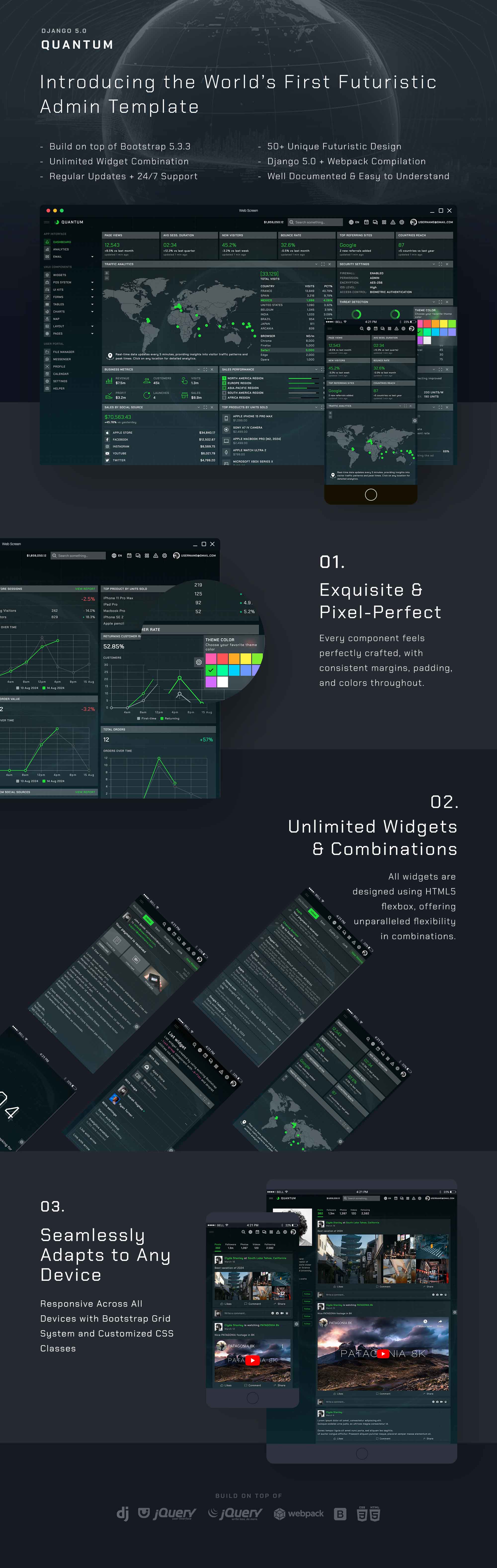 Quantum - Django 5.0 Bootstrap Admin Template - 1