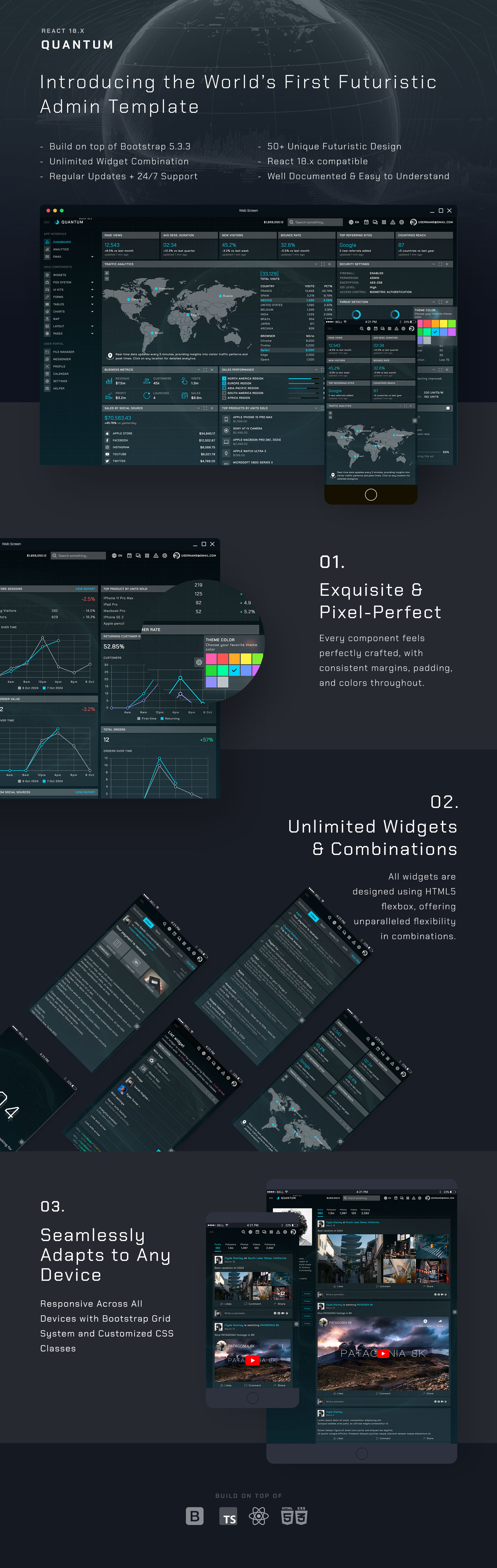 Quantum - React 18 Bootstrap Admin Template - 1