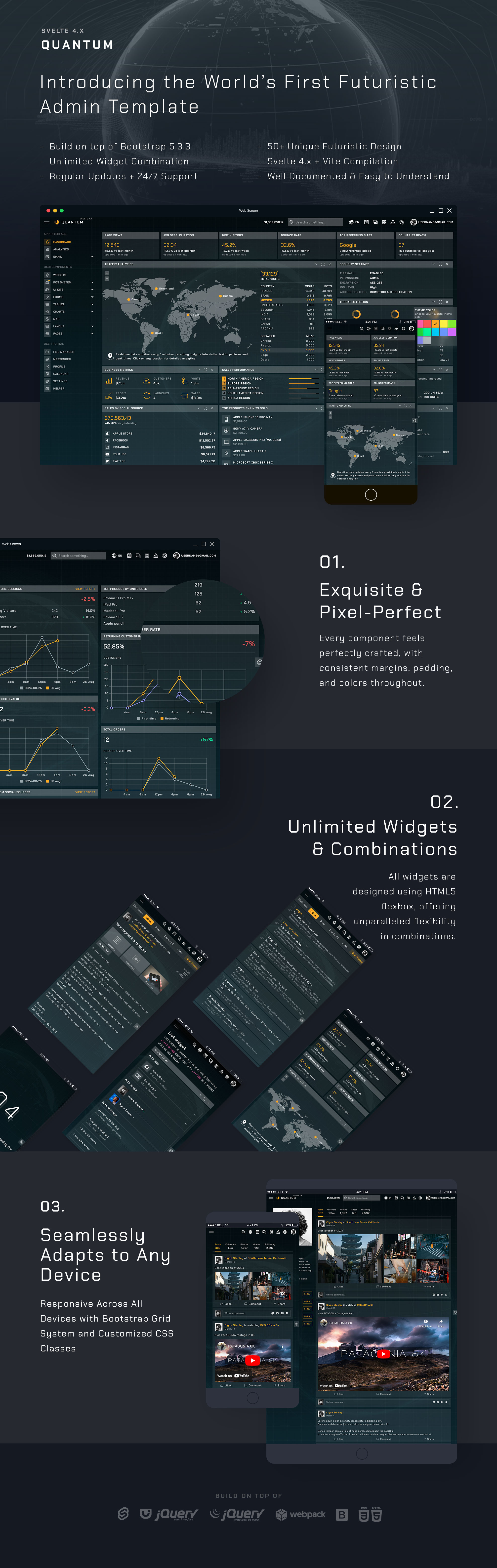 Quantum - Svelte Bootstrap 5 Admin Template - 1