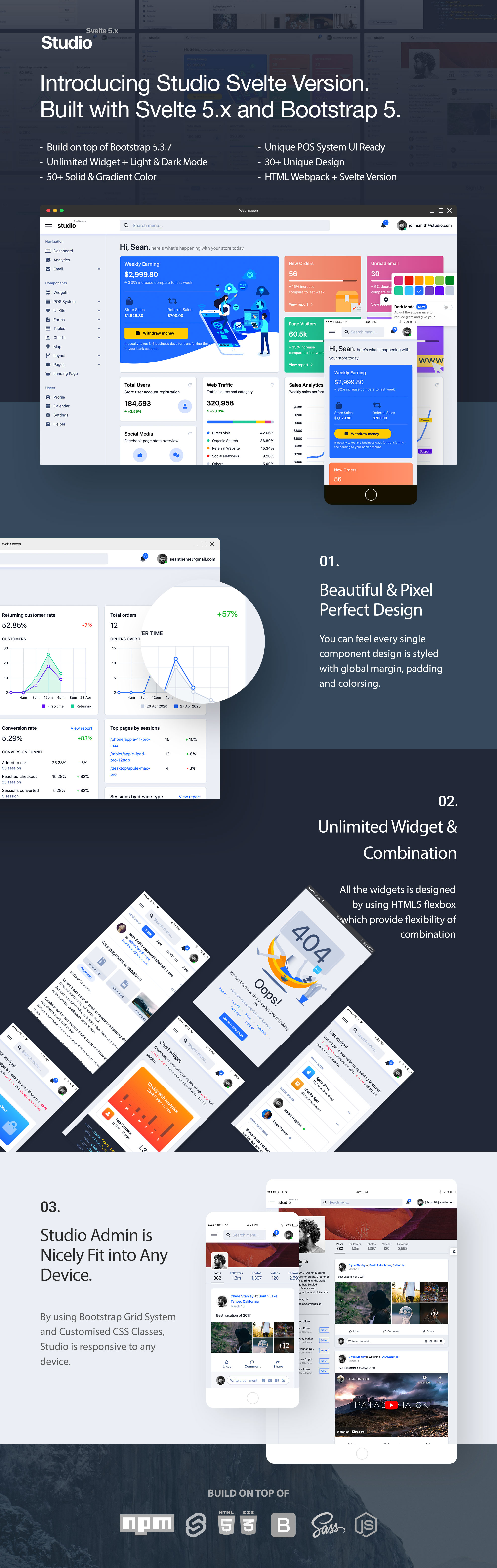 Studio - Svelte Bootstrap 5 Admin Template - 1