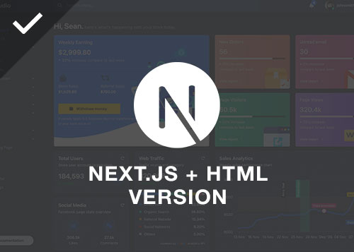Studio - Next.js 16.x + HTML Admin Template